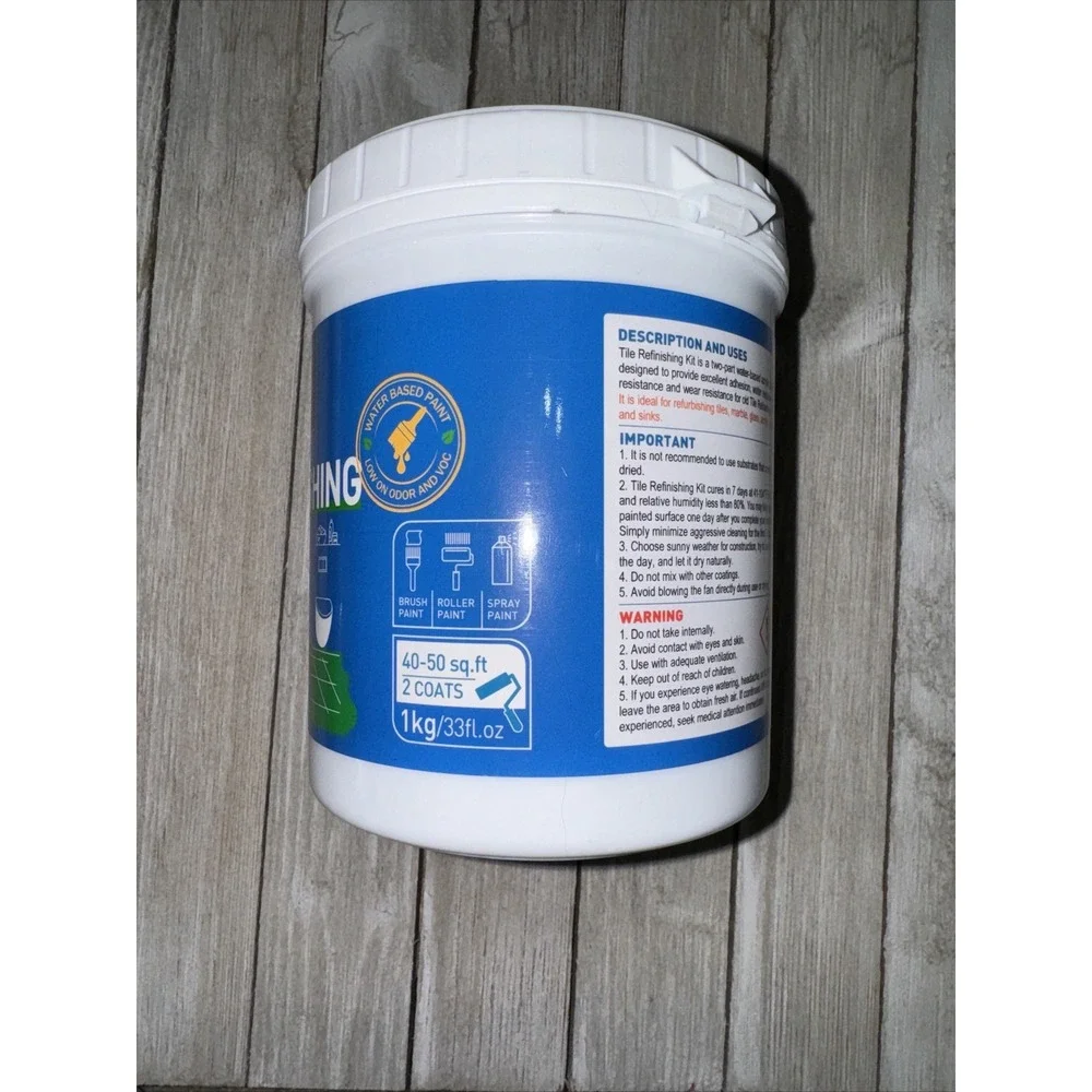 Duril Tile Refinishing 1kg‎ 33 Fl Oz Light Grey exp 7/2025 Brush roll or spray